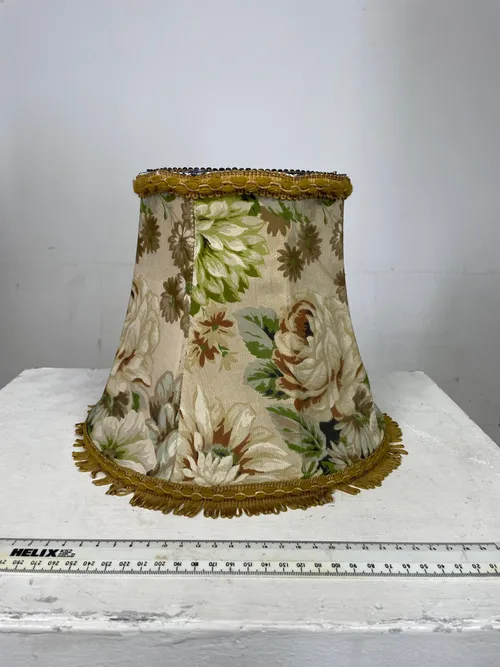 Period Floral Printed Lampshade with Fringing