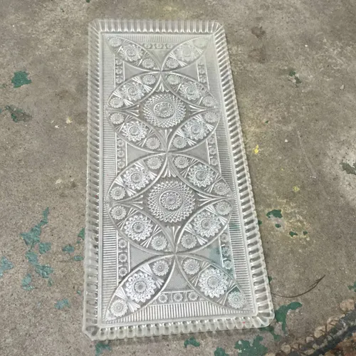 Plastic Rectangular Etched Transparent Tray