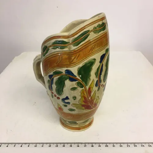 Painted Yellow/Cream Floral Pitcher Jug (