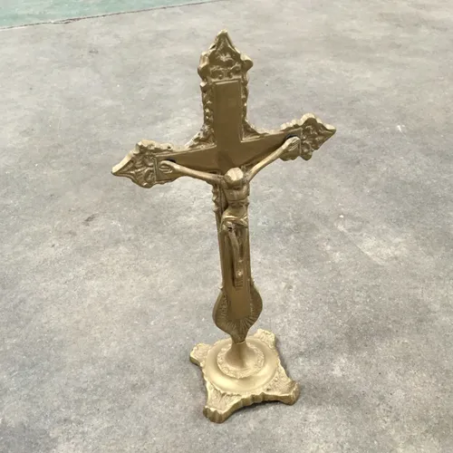 Brass Crucifix on Stand