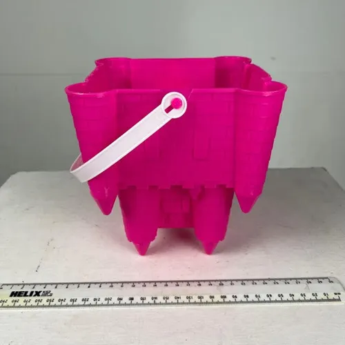 Pink Plastic Sandcastle Bucket