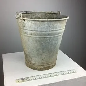 Aged Period Galvanised Metal Bucket with Handle
