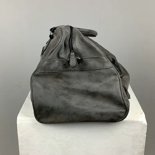 Bagsae Grey Leather Luggage Bag