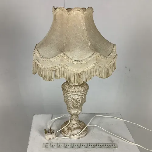 Cream Period Cherub Lamp with Shade
