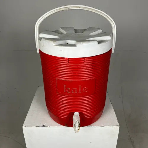 Red and White Plastic Water Drinks Cooler Dispenser Container