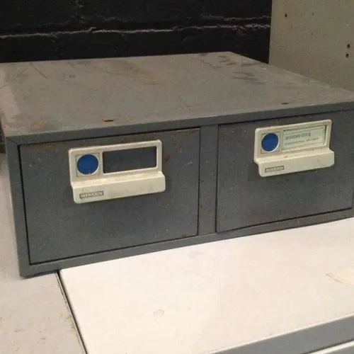 Grey / White Metal Bisley 2 Drawer File Unit Period