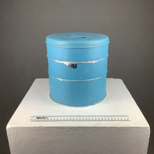 Blue metal stacking storage container