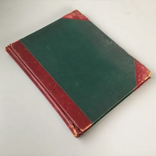 Period Large Green and Maroon Hardback Accounting Ledger Book