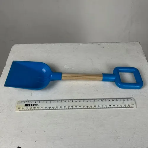 Wood and Blue Plastic Spade