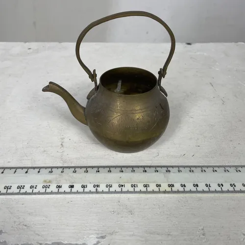 Small Brass Teapot with Large Handle