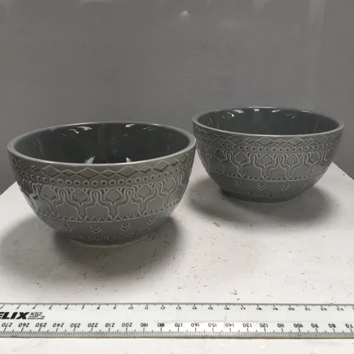 Blue/Grey Engraved Bowls