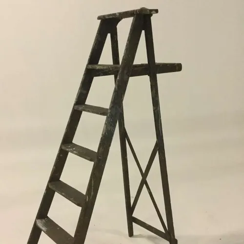 6 step wooden ladders with tool shelf