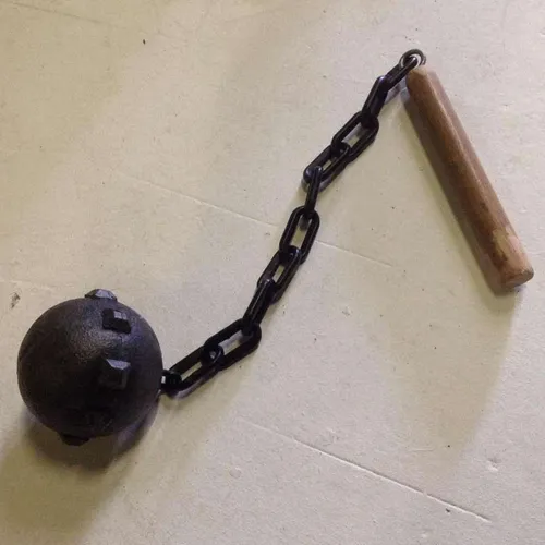 Dummy Rubber Flail Mace Wood Handle Plastic Chain