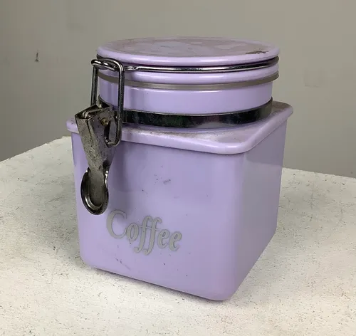 Purple Coffee Jar with Lid