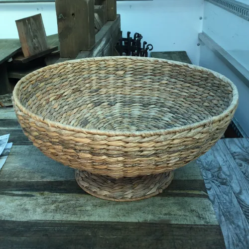 Wicker / Woven Pedestal Basket / Bowl