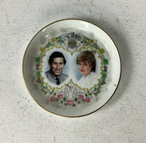 Diana & Charles Ceramic Ash Tray Plate