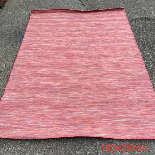 Red Indoor/Outdoor Rug with White Flecks