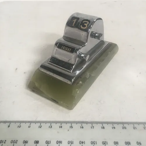 Period Metal with Marble Base Date Display Perpetual Calendar