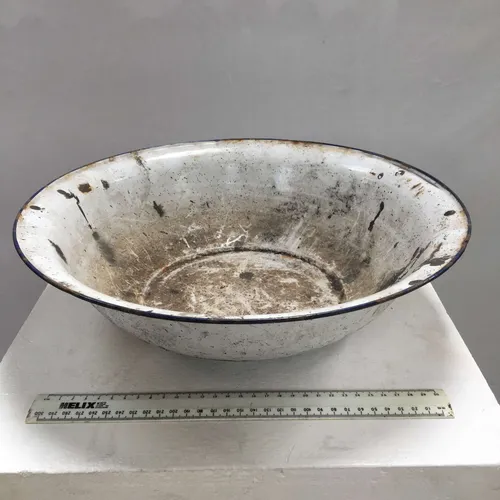 Period Aged Rusted Enamel Bowl Basin