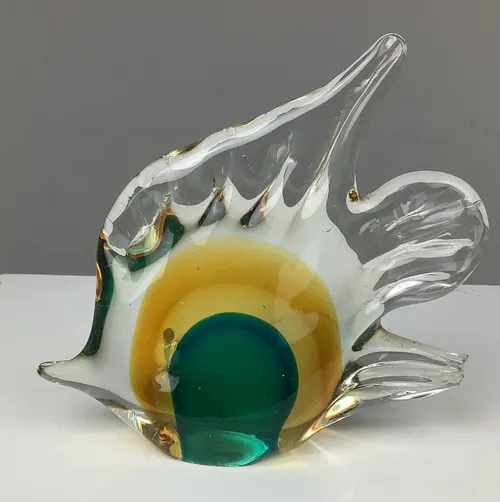 Green and Yellow Glass Fish