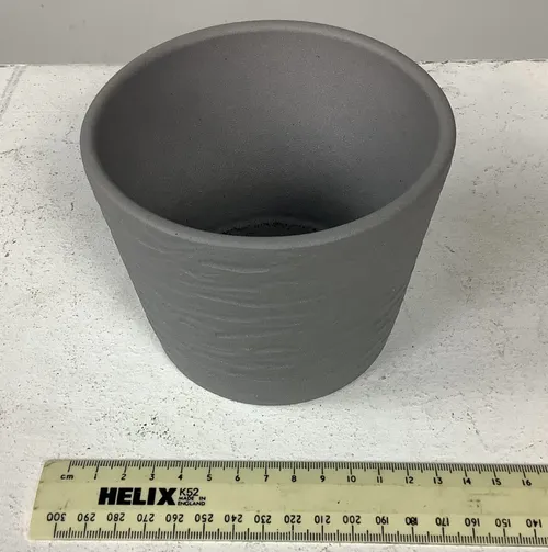 Small Grey Ceramic Textured Plant Pot