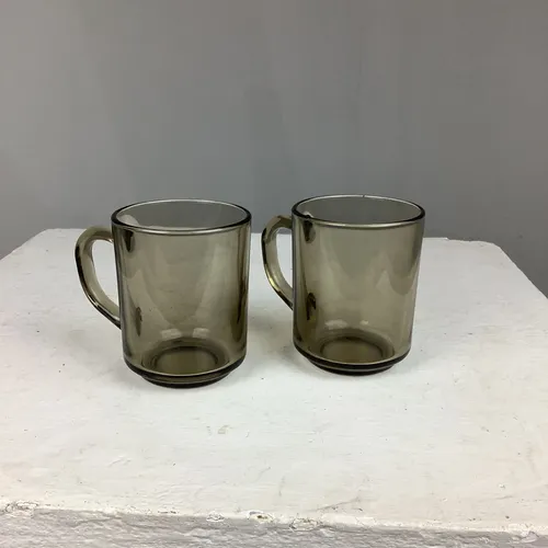 Clear Grey Glass with Handle