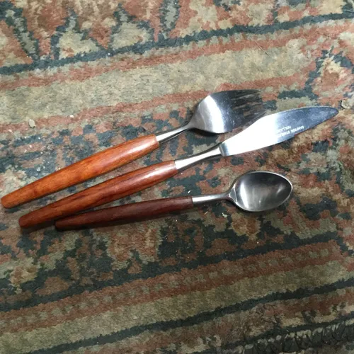 Various Wood Handle Cutlery - Knife / Fork / Spoon 