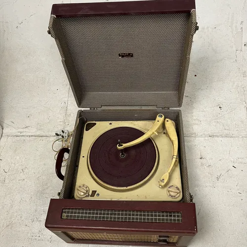 Maroon and Cream Pilot Record Player