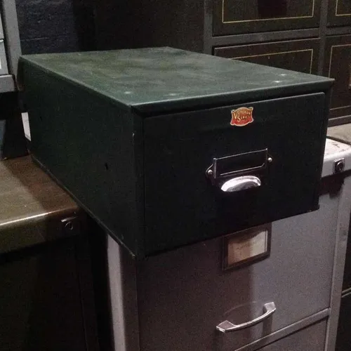 Green Metal Veteran Series Single Drawer File Storage Unit Period