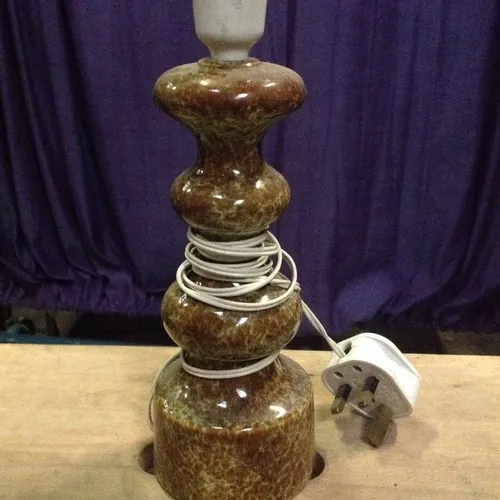 brown tan marble stick lamp base