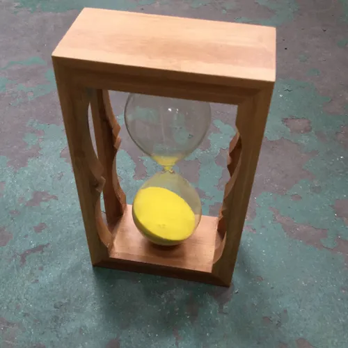 Wood Frame Hourglass with Yellow Sand