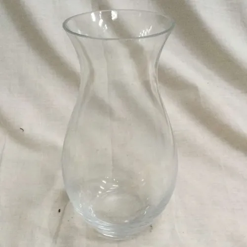 Clear pear shaped glass vase