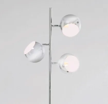Chrome 3 bulb retro floor lamp