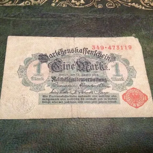German mark bank note paper 1914
