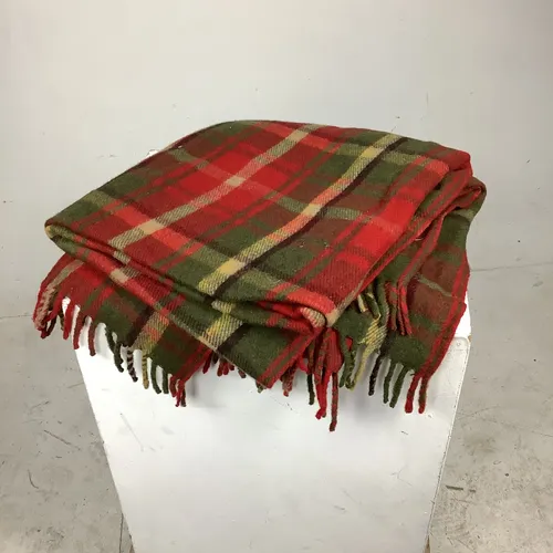 Green Red and Cream Tartan Blanket
