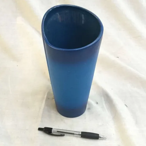 Blue Vase with Angled Opening