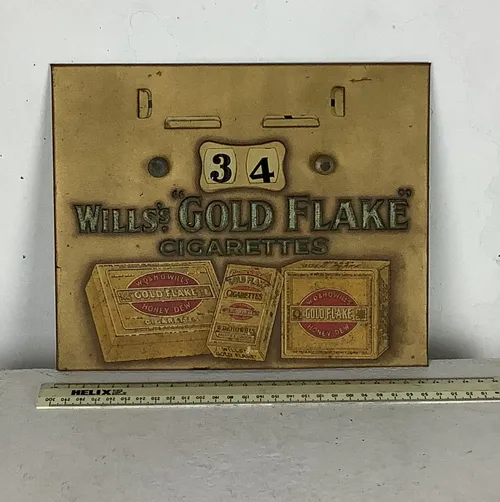 Metal Wells Gold Flakes Cigarettes Sign