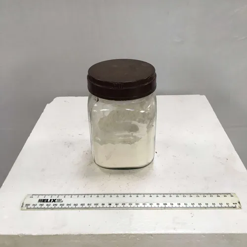Period Square Glass Storage Jar with Brown Lid