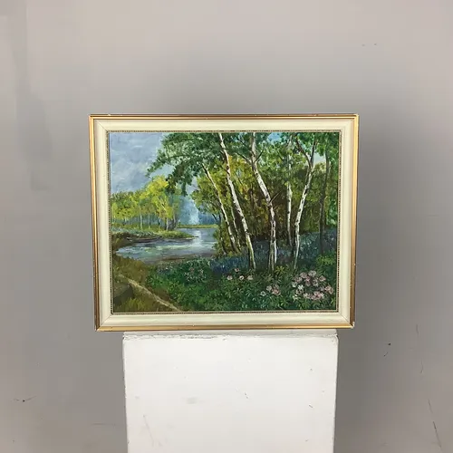 Forest and Lake Scene Painting