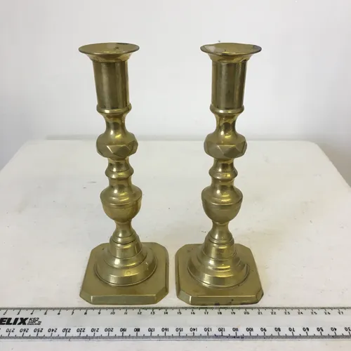 Pair of brass candlesticks