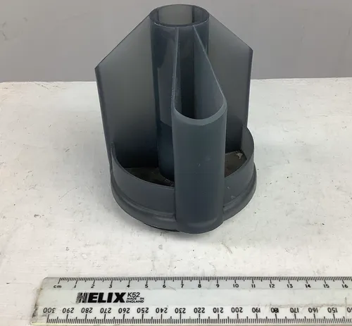 Clear Grey Plastic 7 Holder Desk Tidy