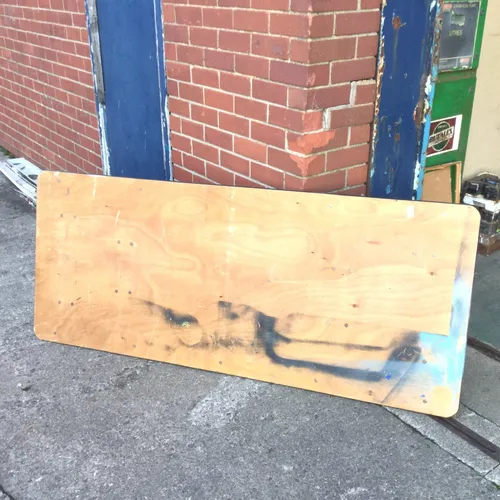 6ft Wood Trestle Table with metal legs