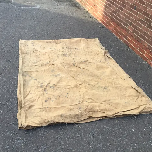 Tan / Sand Canvas Tarpaulin with Paint Splatter
