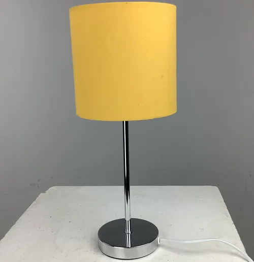Yellow Table Lamp with Silver Stand