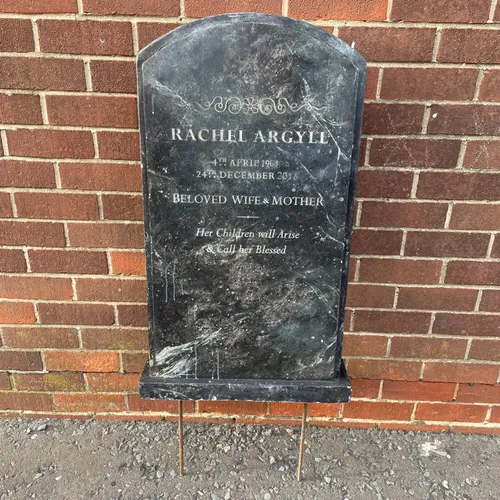 Black Marble Effect Grave Stone Rachel Argyll H94cm W49cm