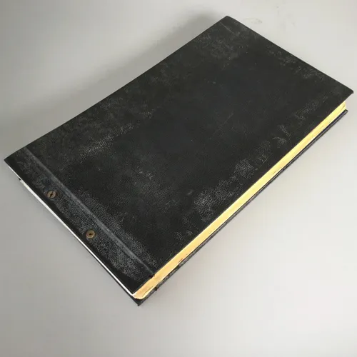 Period Black Hardback Accounting Ledger Book - 1970s