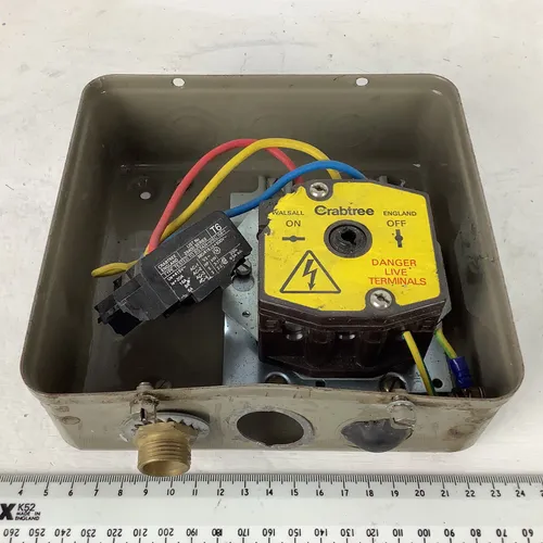 Crabtree Motor Circuit Switch box with Coloured Wires