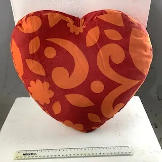 Red and Orange Heart Shaped Patterned Cushion