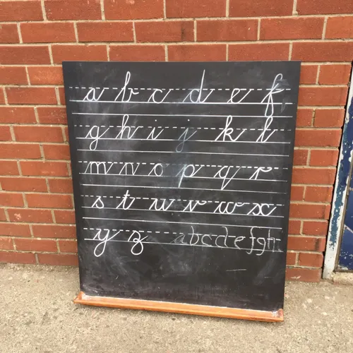 Frameless Blackboard with Wood Shelf 92cm x 41cm