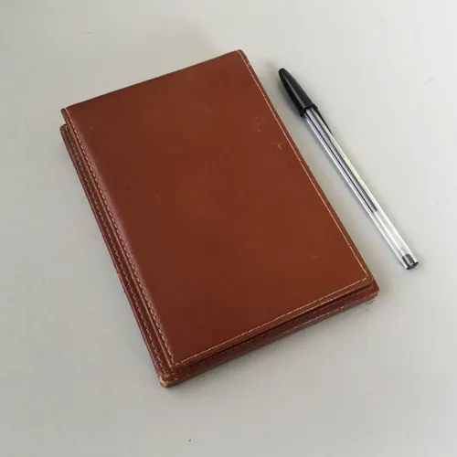Brown Italian Leather Flip Cover Notepad Holder